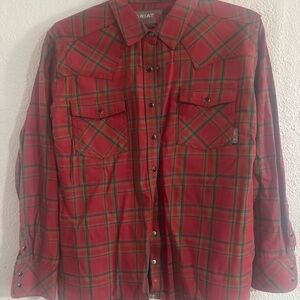 FR Woman’s work wear Ariat Red and Blue Plaid Shirt